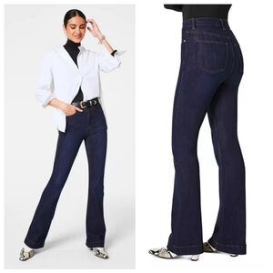 High-Rise Dark Indigo Flare Jeans - Women